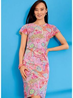 Talbots Womens M Petite Multicolor Paisley Boho Cotton Mini Shift Dress Casual